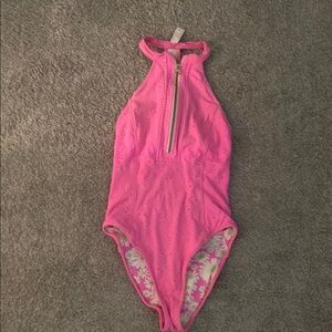LoveShackFancy Pink Floral Swimsuit